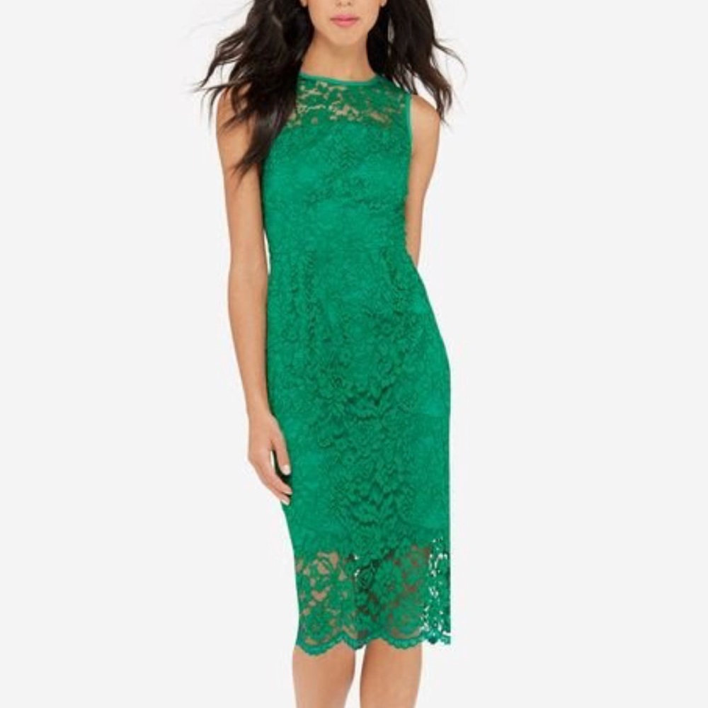 The Limited green lace dress